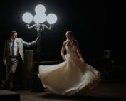Atlanta Wedding Photographer Bride dancing Lamp Post