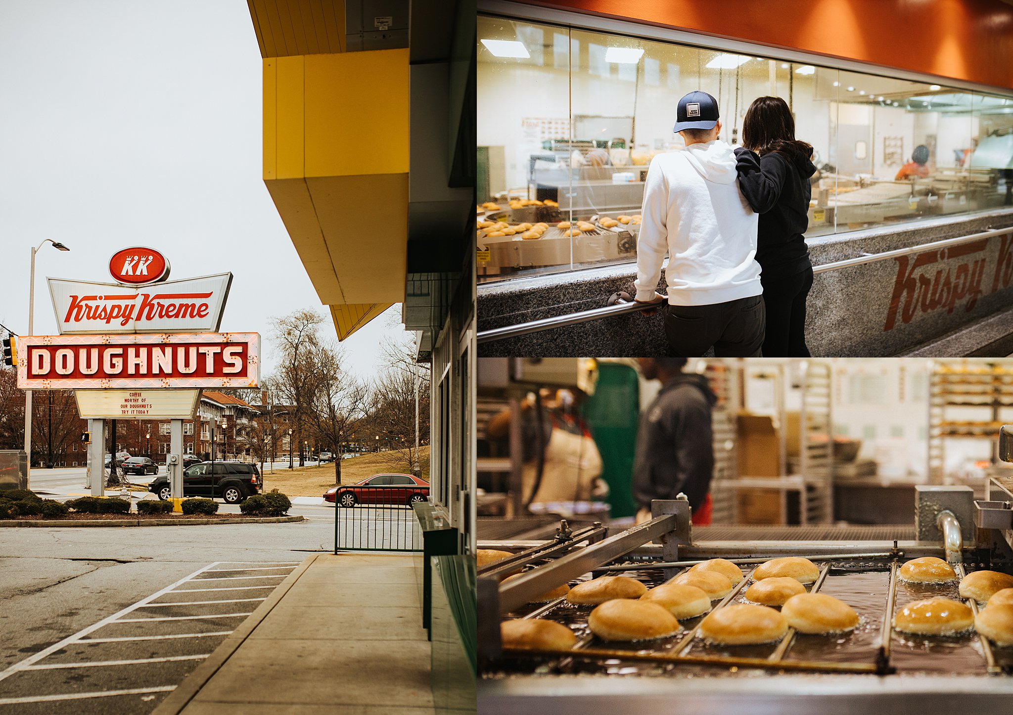 Atlanta Wedding photogrphers Krispy Kreme Engagement Session