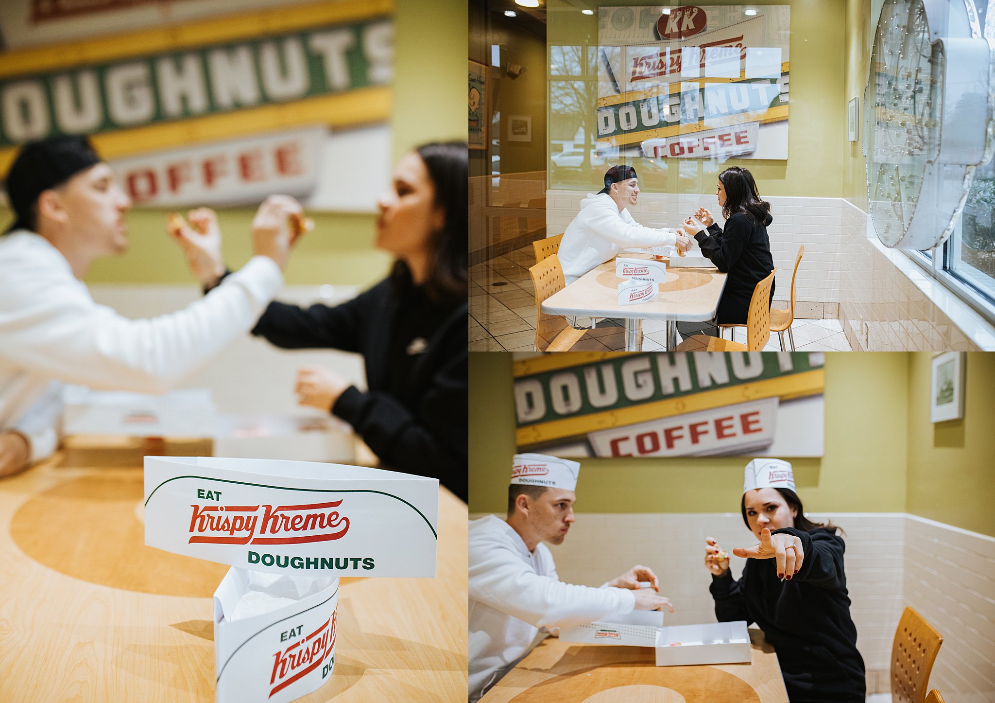 Atlanta Wedding photogrphers Krispy Kreme Engagement Session