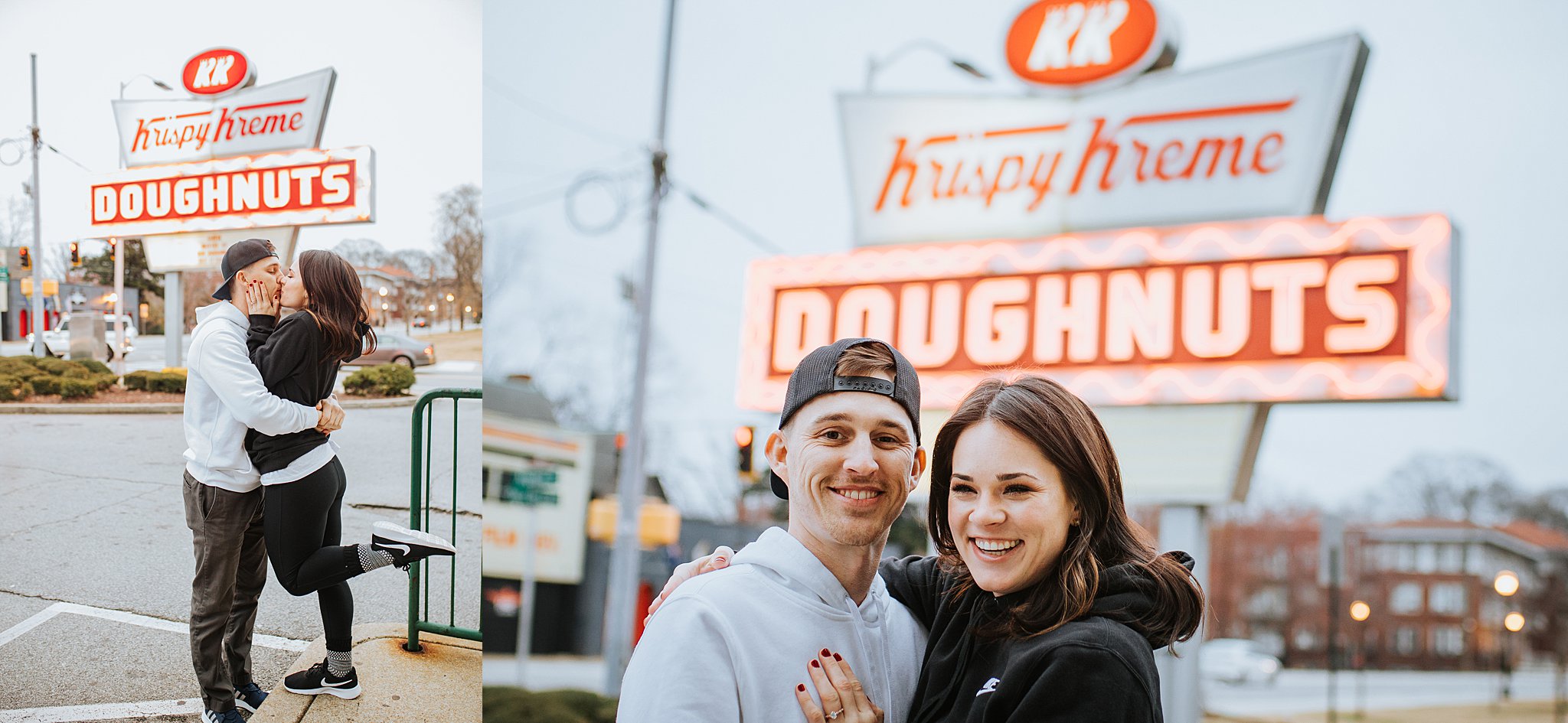 Atlanta Wedding photogrphers Krispy Kreme Engagement Session