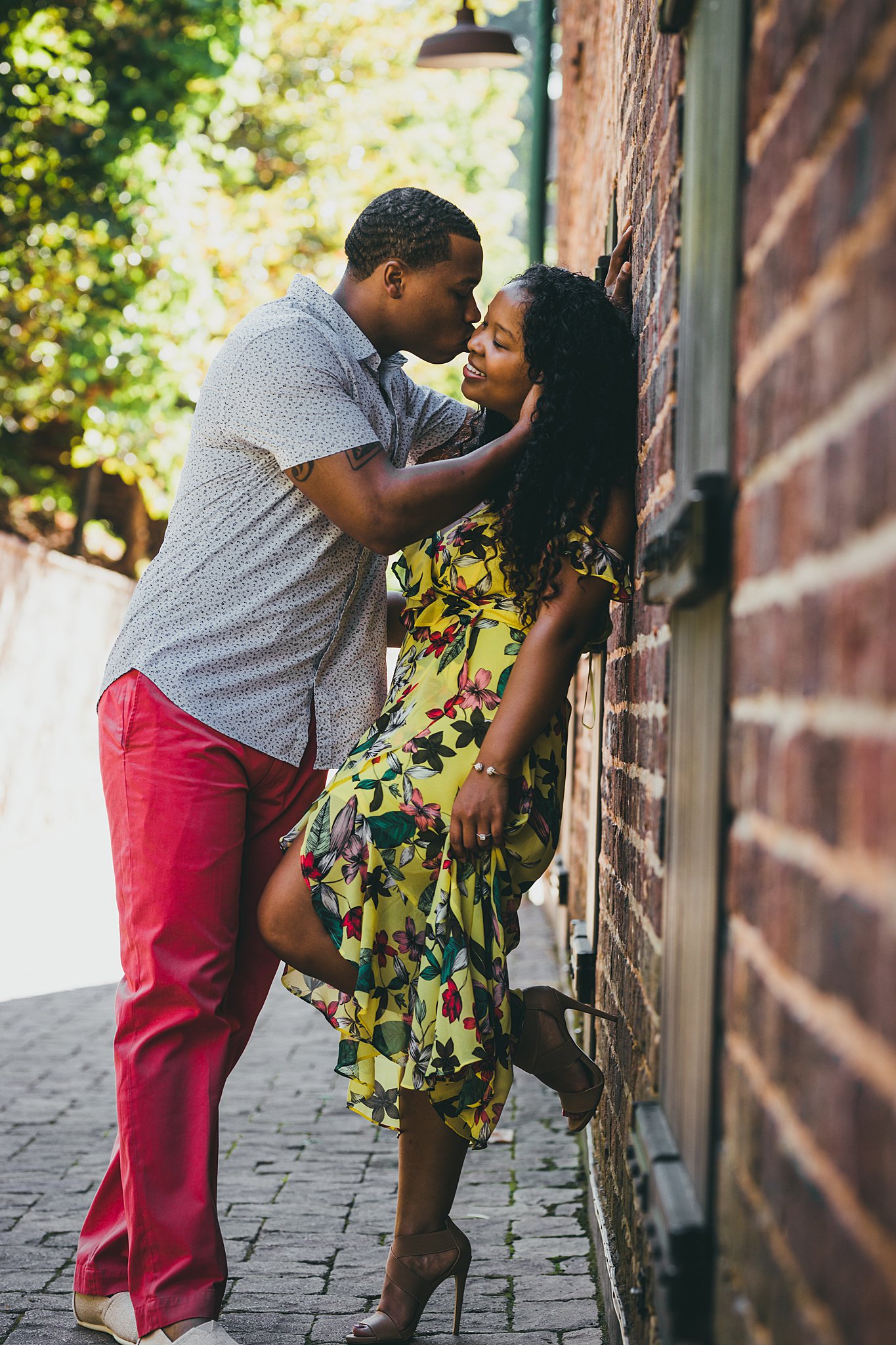 Vickery Falls at Roswell Mill Adventure Engagement Session Atlanta Wedding Photographers 