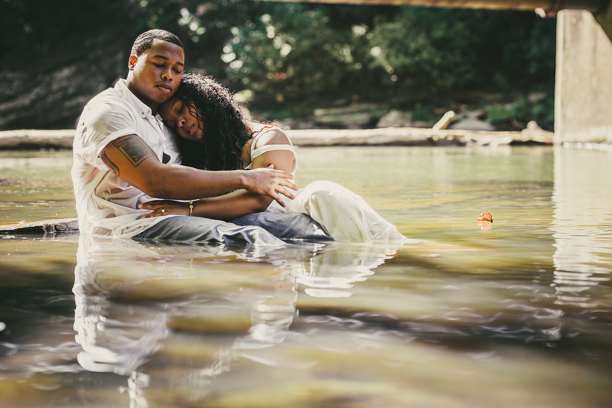 Vickery Falls at Roswell Mill Adventure Engagement Session Atlanta Wedding Photographers 