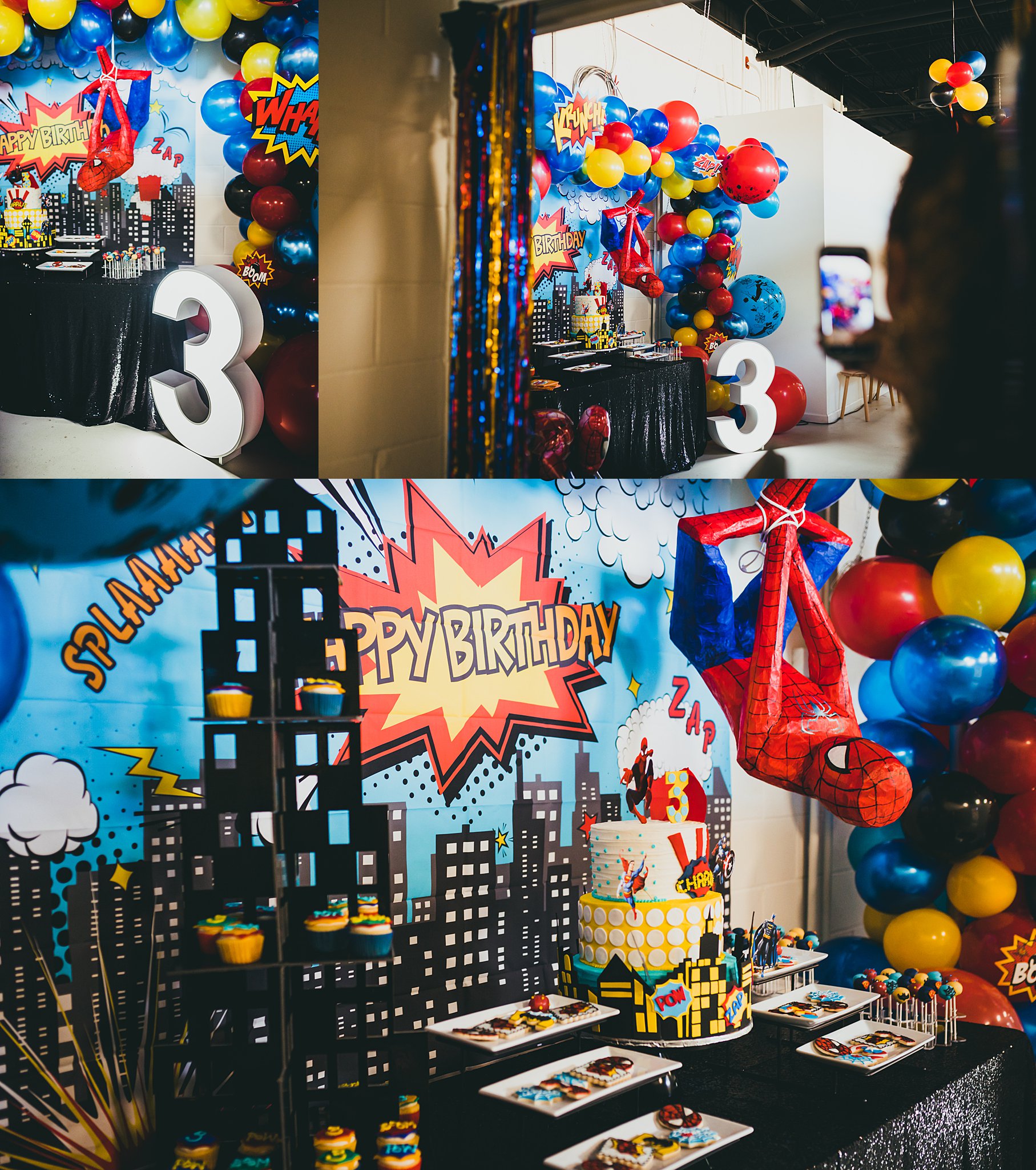 Atlanta Event Photographers 3 Birthday Party Spiderman Marvel Theme