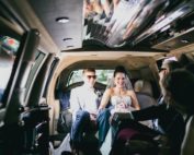 Atlanta Wedding Photographers Love & Story Bride and Groom in Limo