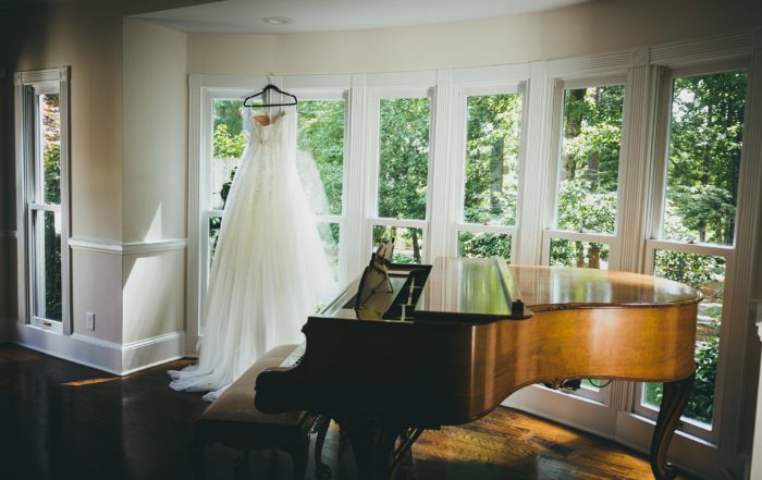 Little River Farms Wedding Milton, GA Atlanta Wedding Photographers Wedding dress and Piano