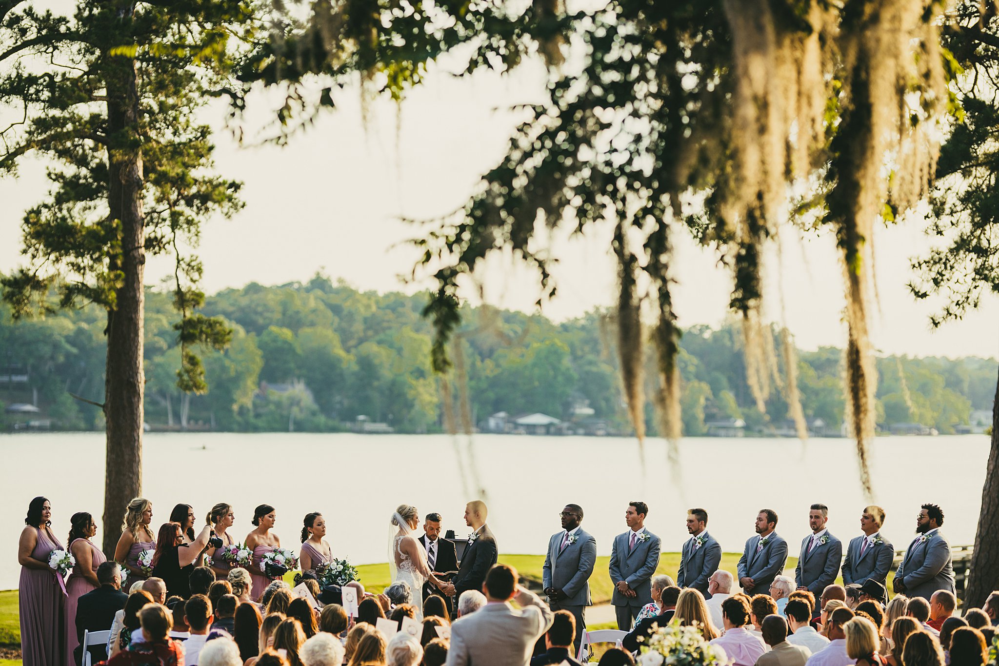 Houston Country Club Wedding Atlanta Wedding Photographers Ceremony by the Lake