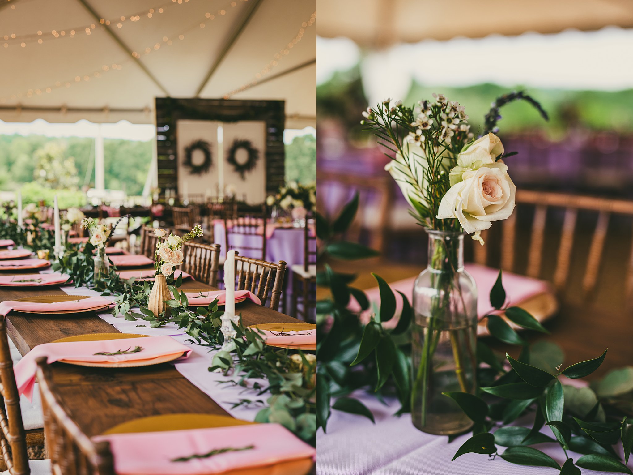 Atlanta Wedding Photographers Pink and Lilac Reception Details