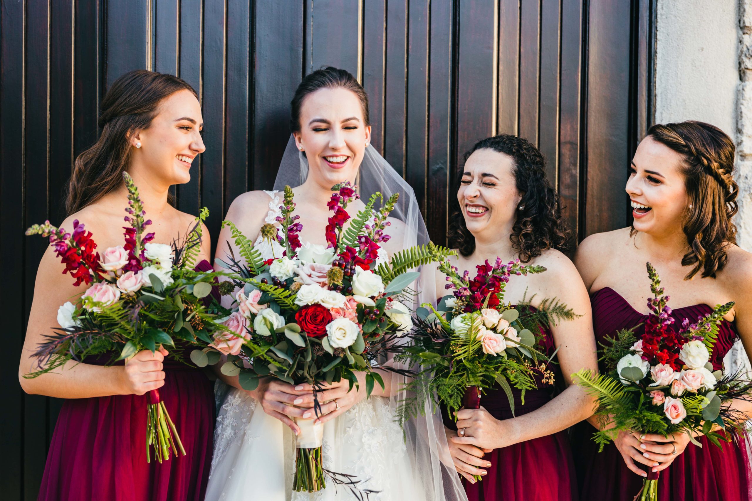 Wedding at Ashton Gardens, Bridesmaids laughing, atlanta wedding photographers, Love & Story