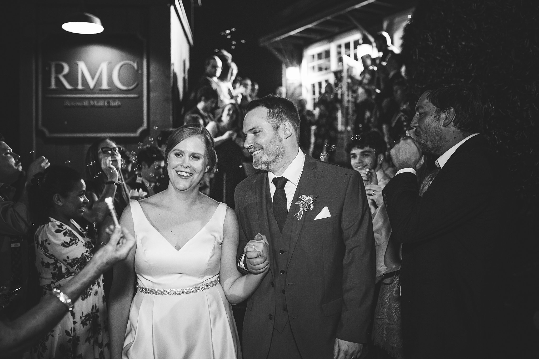 Roswell Mill Club Wedding Bubble Exit Atlanta Wedding Photographers